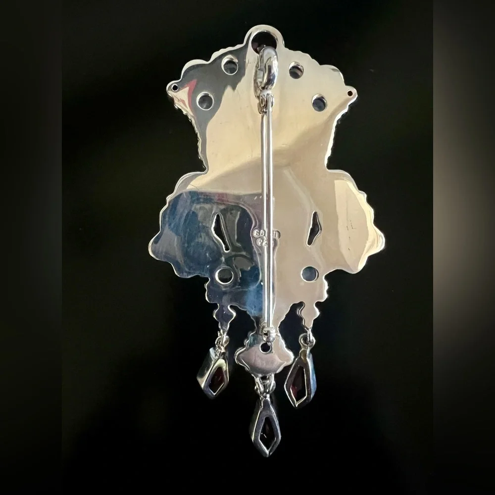 Sajen, Ornate Bali Goddess 925 Sterling Silver Pendant/Brooch. - Picture 12 of 16